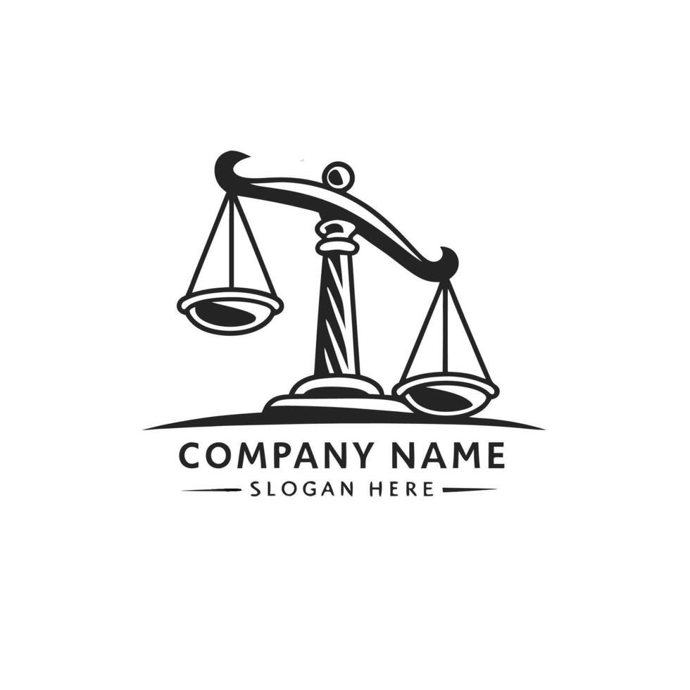 logo template with scales of justice vector