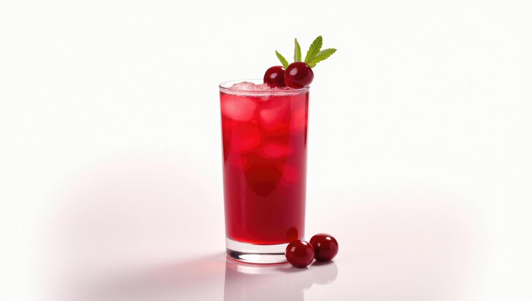 Delicious Cranberry Juice in Clear Glass Bottle for a Healthy and Flavorful Drink. photo
