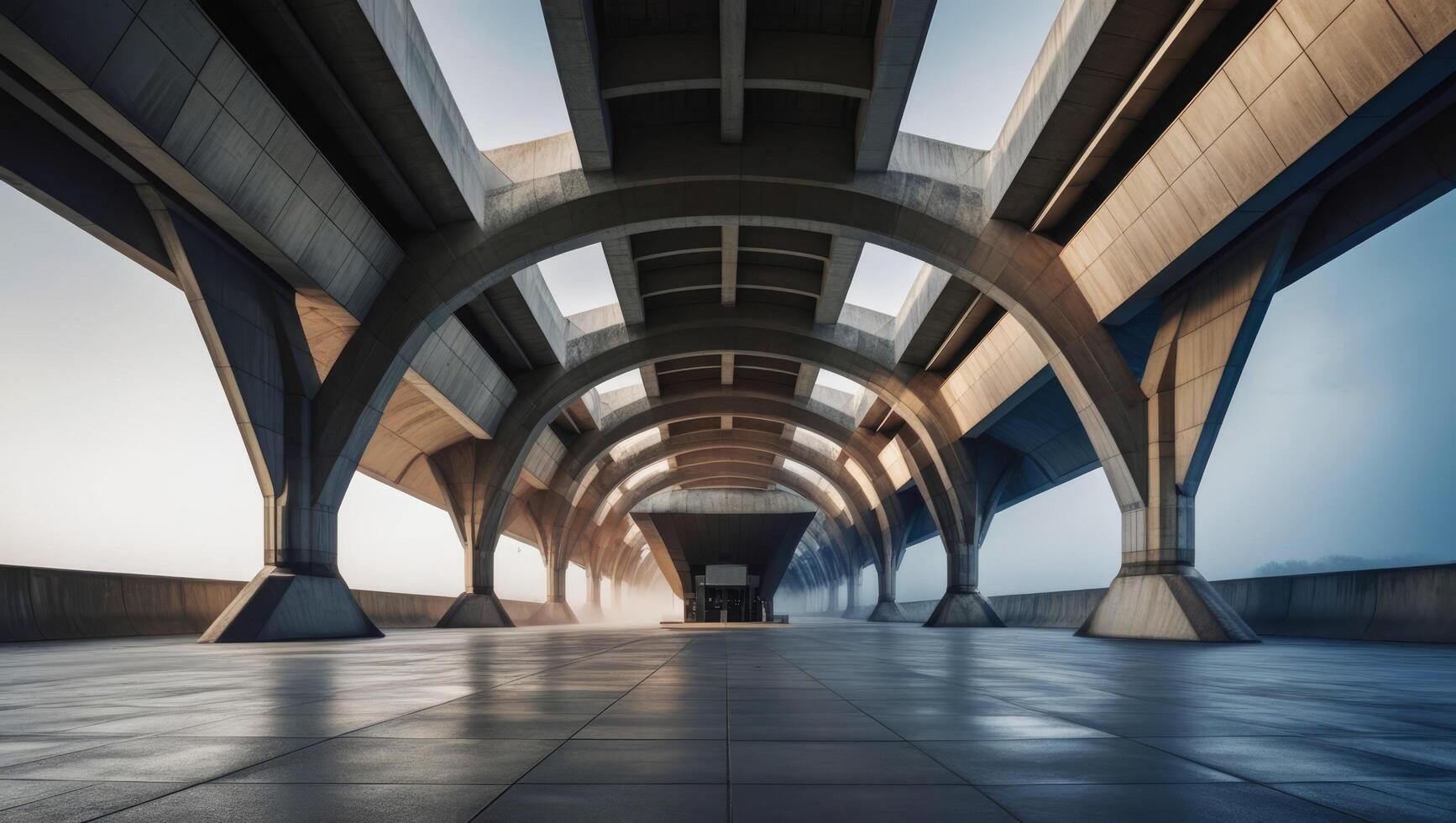 Urban Brutalist Style Architecture Highlighting Minimalist Aesthetics photo