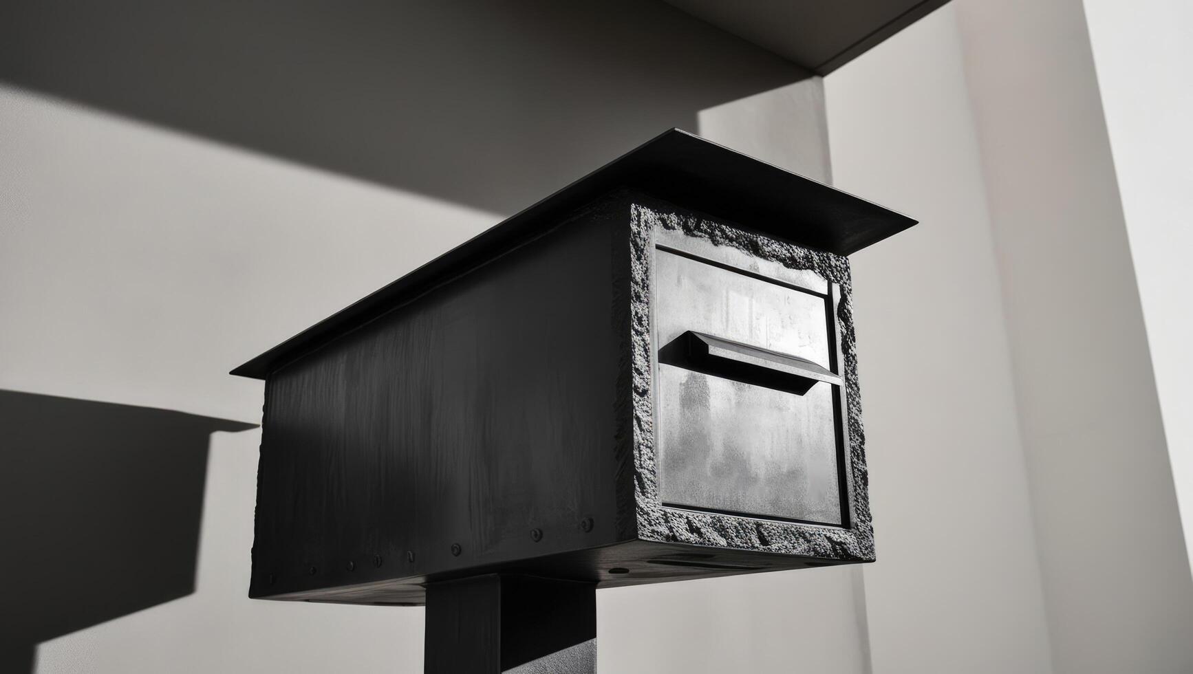 Artistic Brutalist Concrete Mailbox with Minimalist Design photo