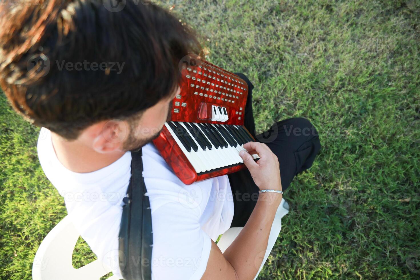 Joyful Melodies Flowing from Accordion Player photo