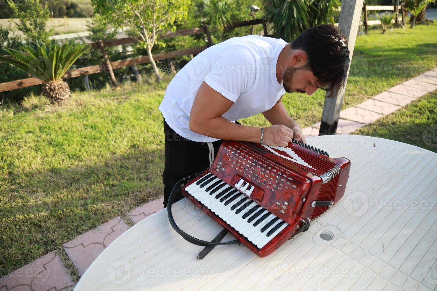 Tuning Of The Accordion Before Starting To Play photo
