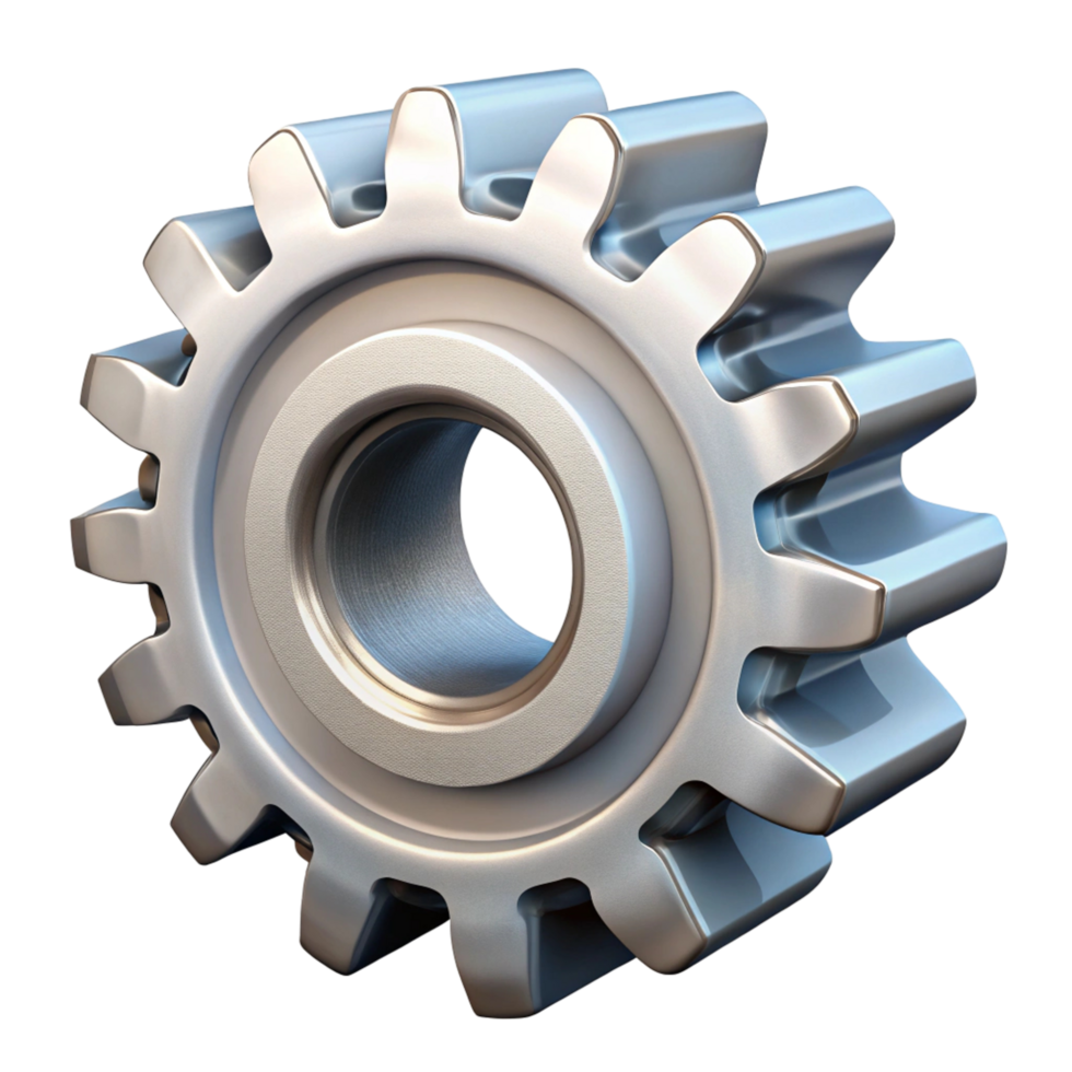 3D Render of a Shiny Metal Gear Cogwheel png
