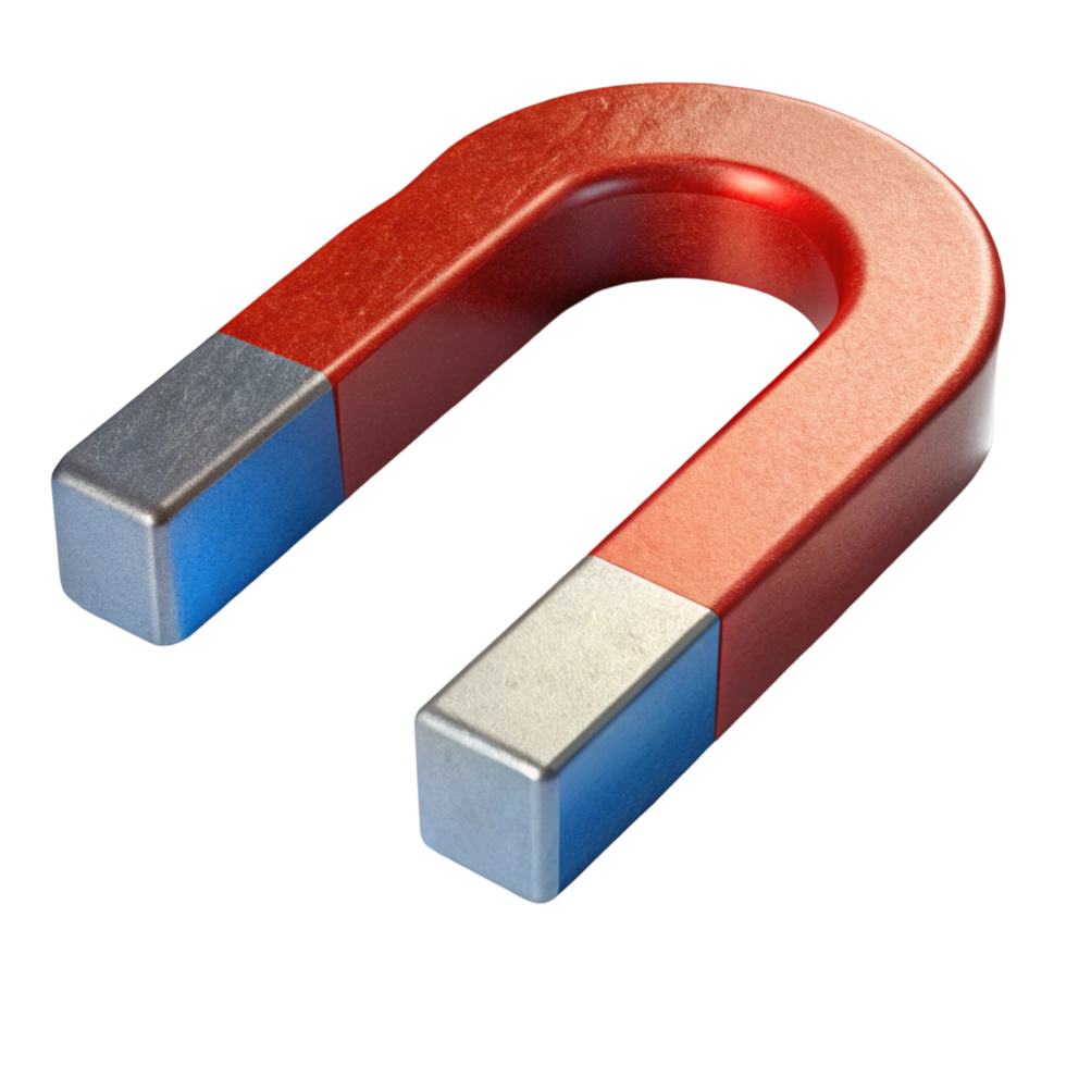 Powerful Horseshoe Magnet with North and South png