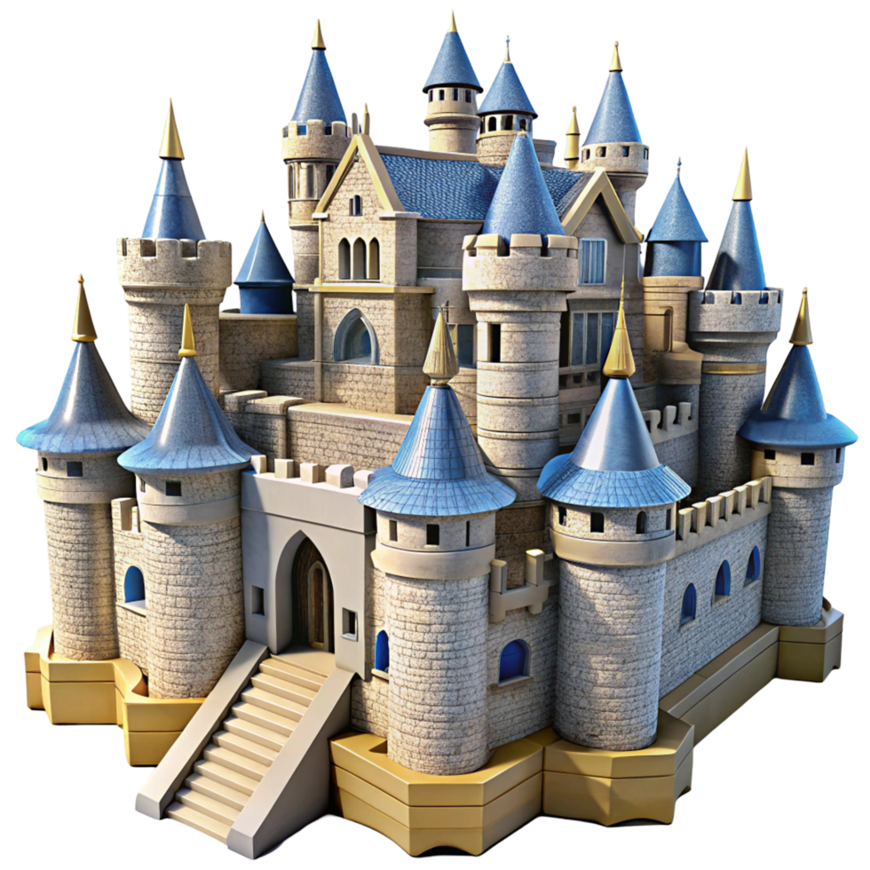 Majestic Fairytale Castle 3D Render of a Grand png
