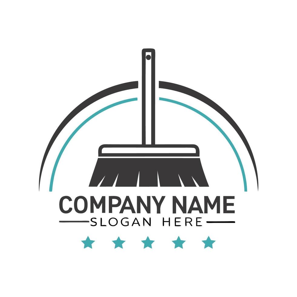 cleaning company logo design template background vector