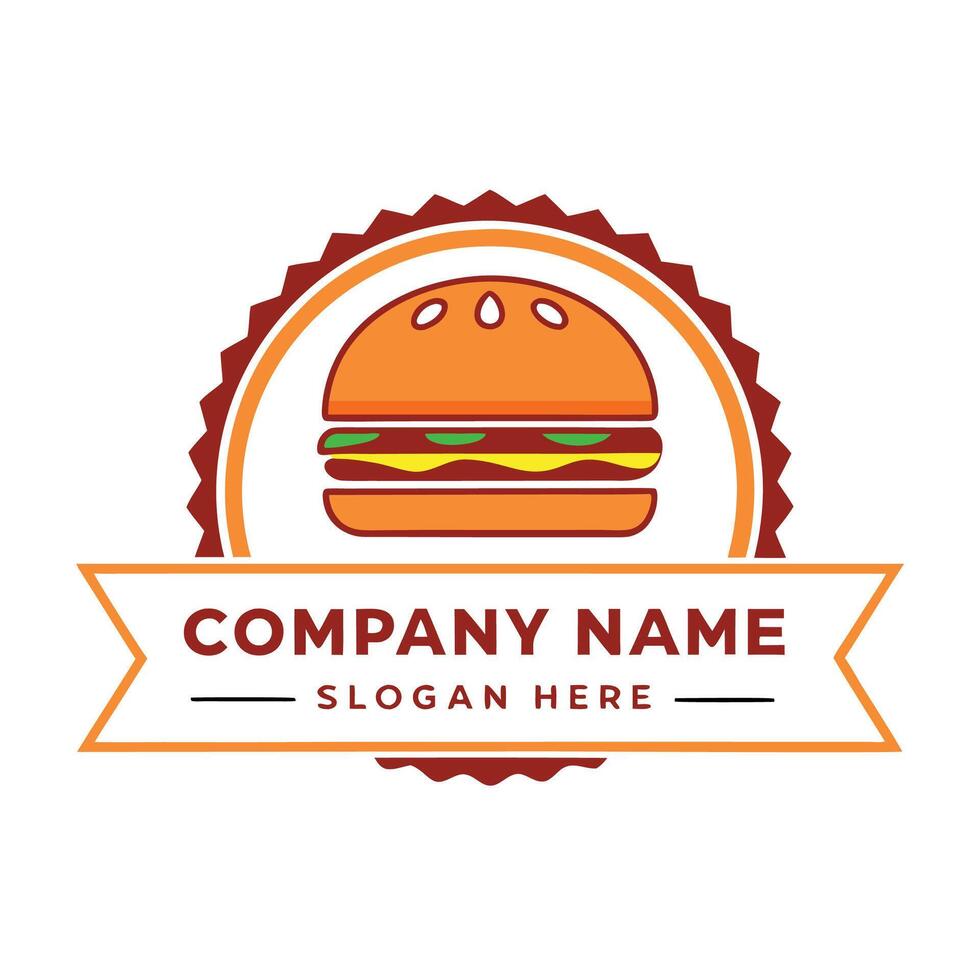 burger logo design on a white background vector