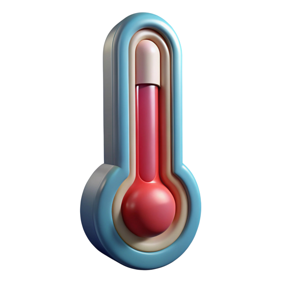 3D Render of a Colorful Thermometer Icon png