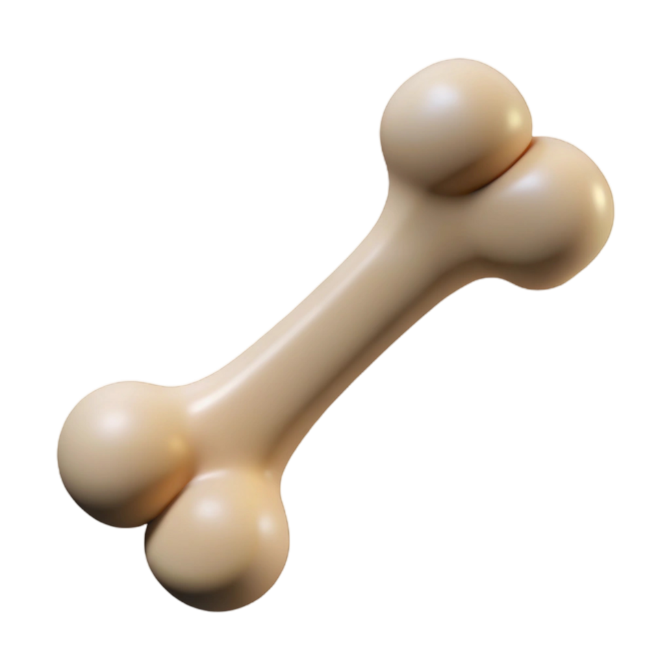 3D Render of a Cartoon Bone - Dog Toy png
