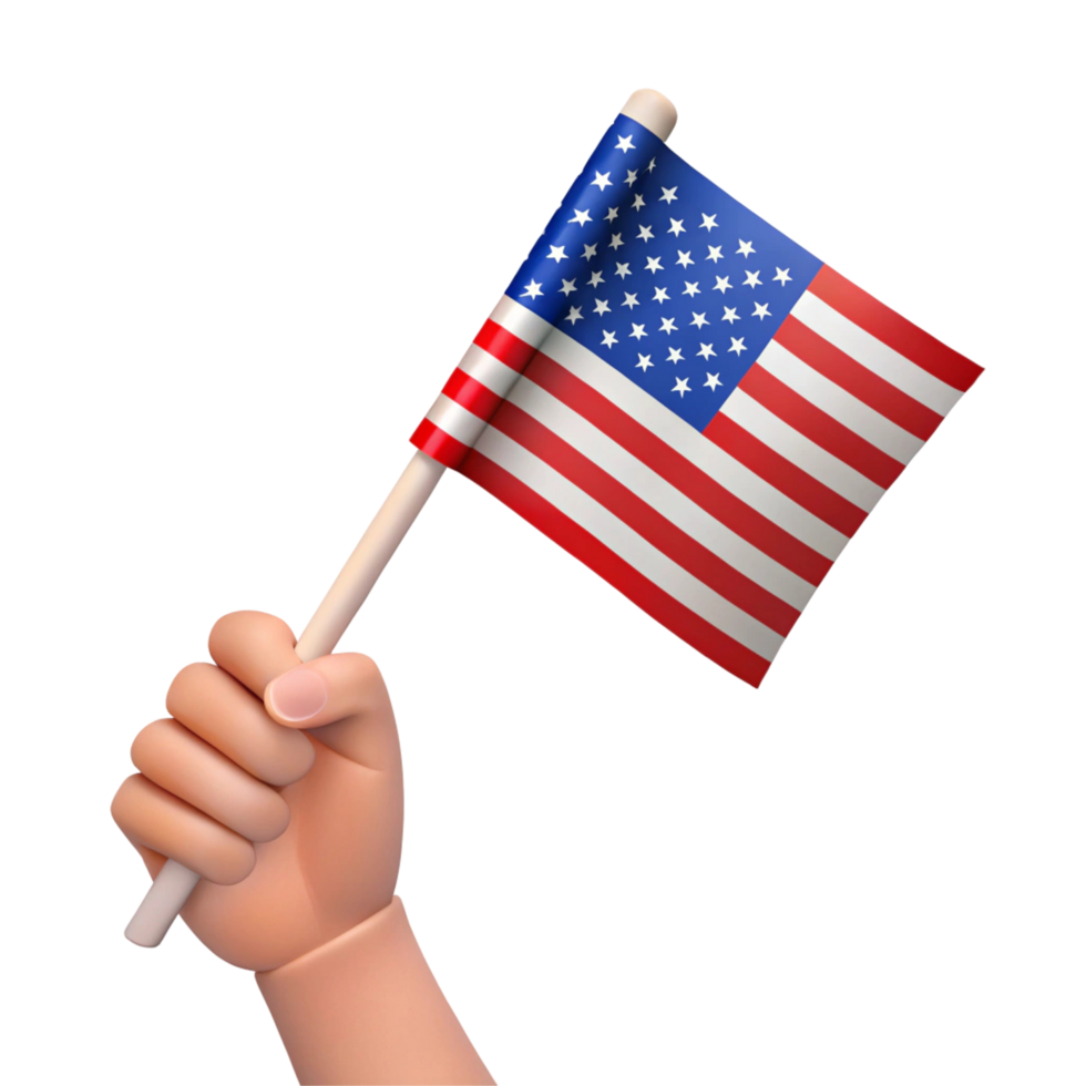 Hand Holding Small American Flag - Patriotism png