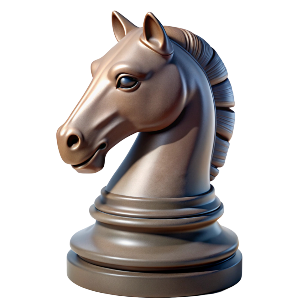 3D Illustration of a Cute Orange Knight Chess Piece png