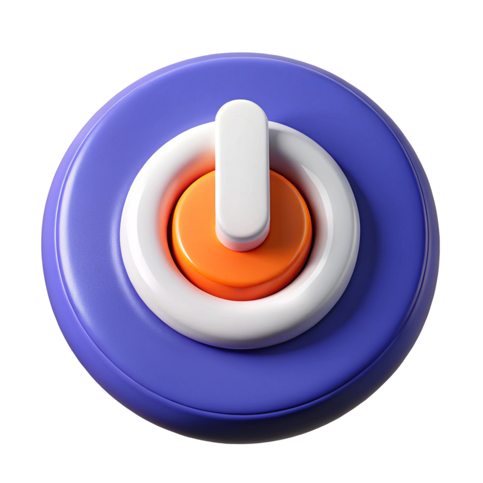 3D Render of a Colorful Power Button Icon png