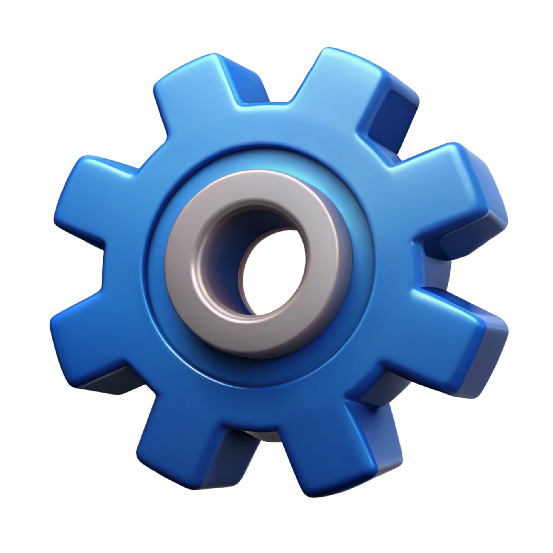 3D Render of a Blue Cog Wheel, Gear, Mechanism 55355643 PNG