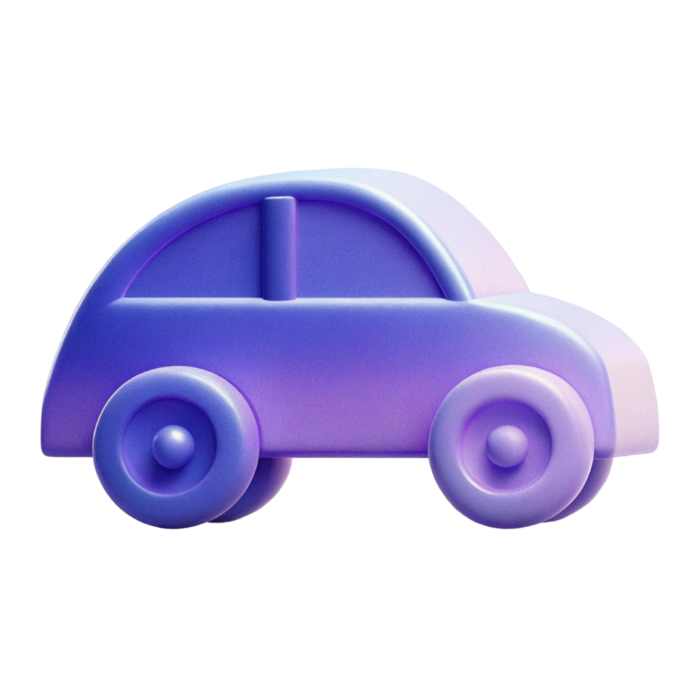 3D Render of a Cute Purple Toy Car Icon png