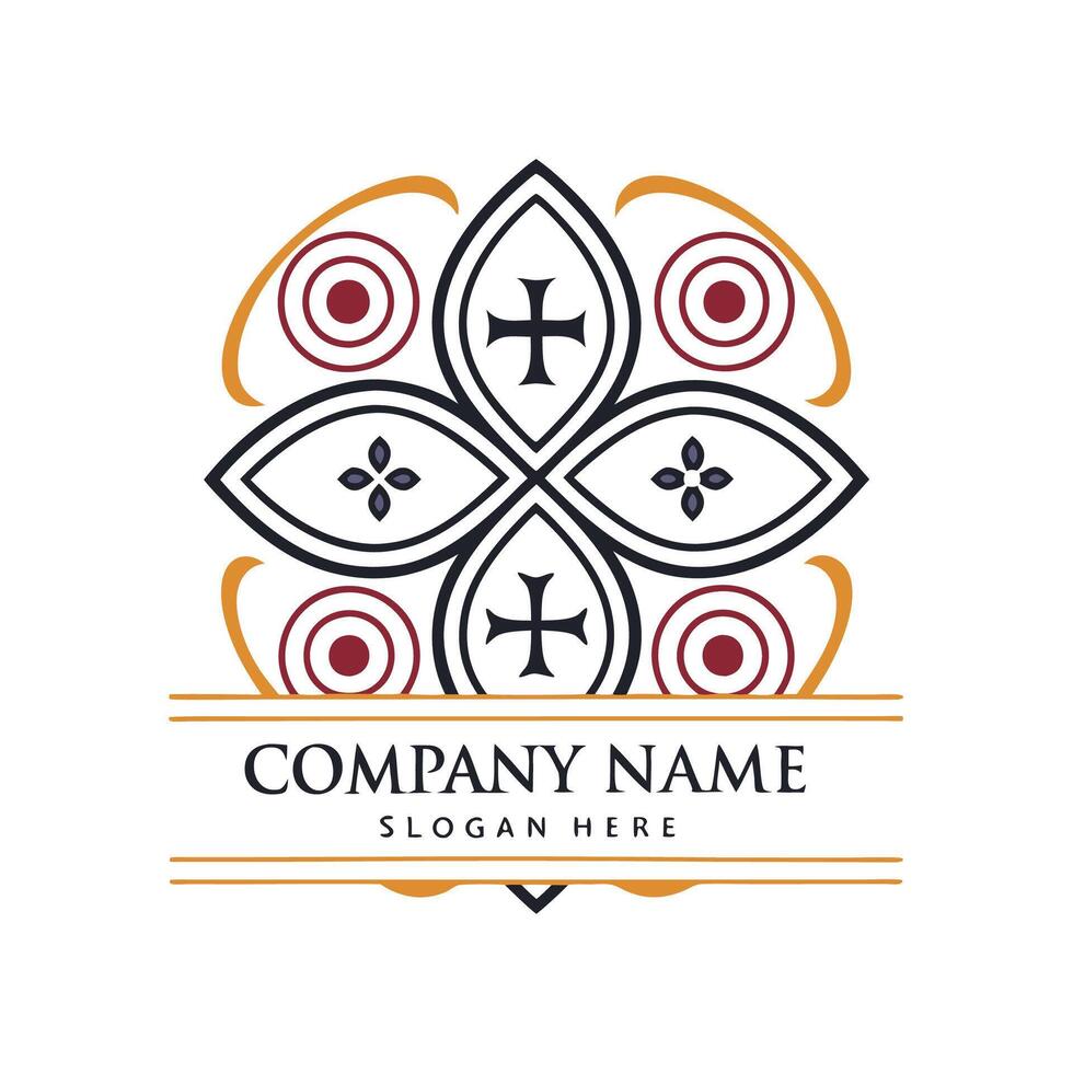 a logo design for a company with a flower in the center vector