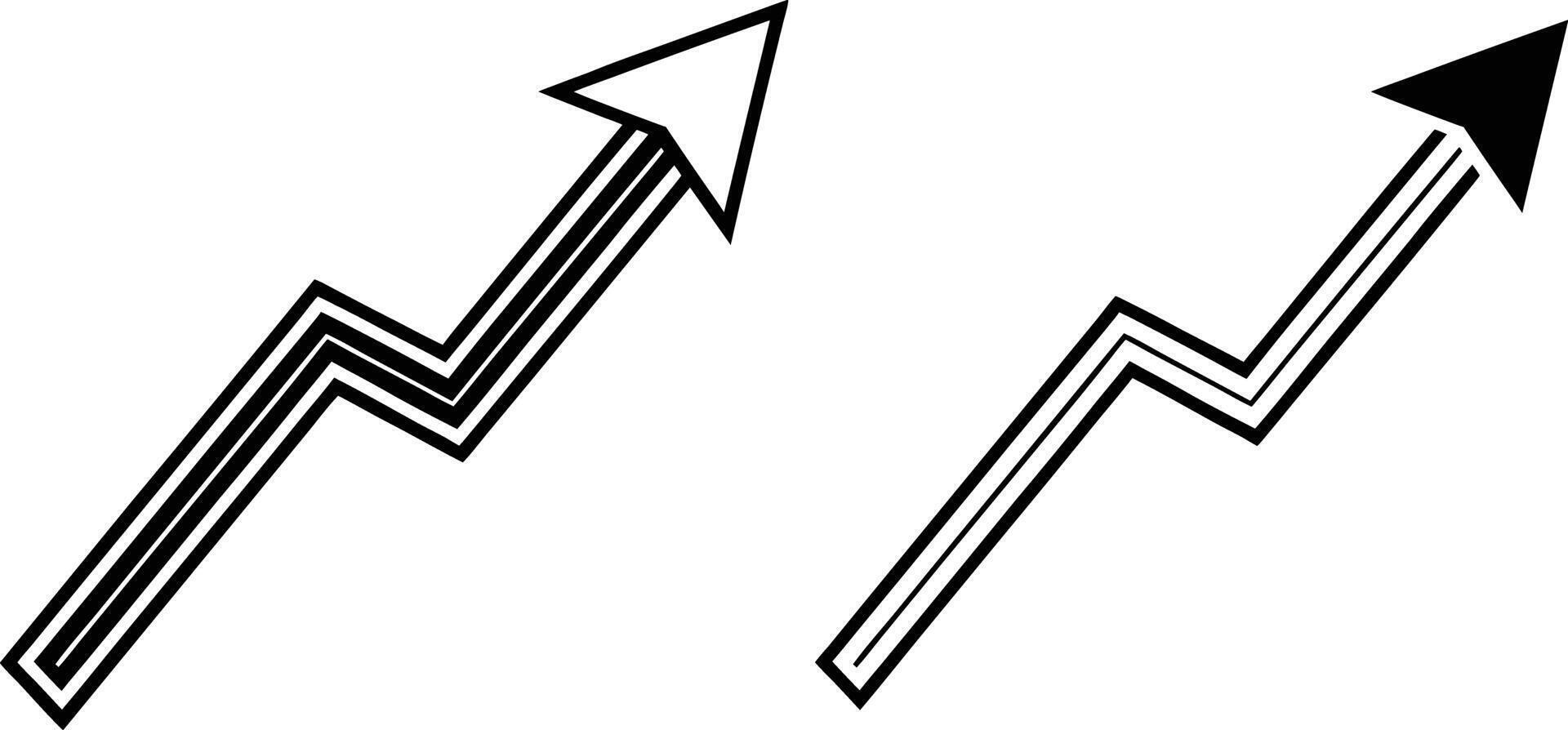 Growth Trend Arrows Upward, Zigzag, Progress, Success, Increase vector