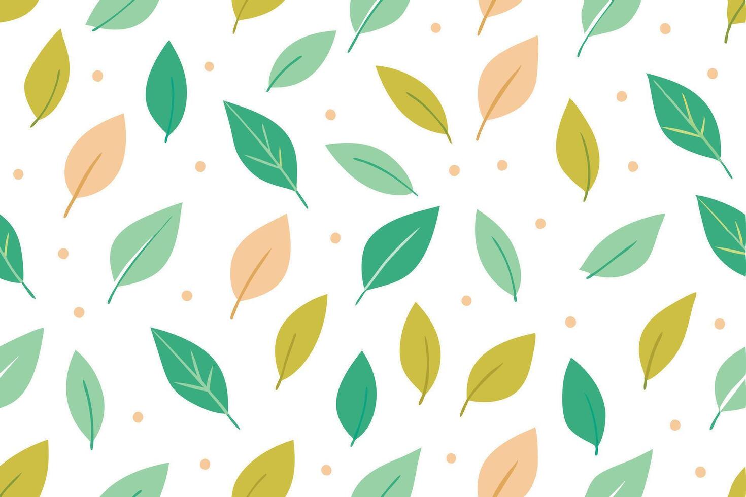 Seamless Pastel Leaves Pattern Nature, Spring, Botanical, Design, Repeat vector