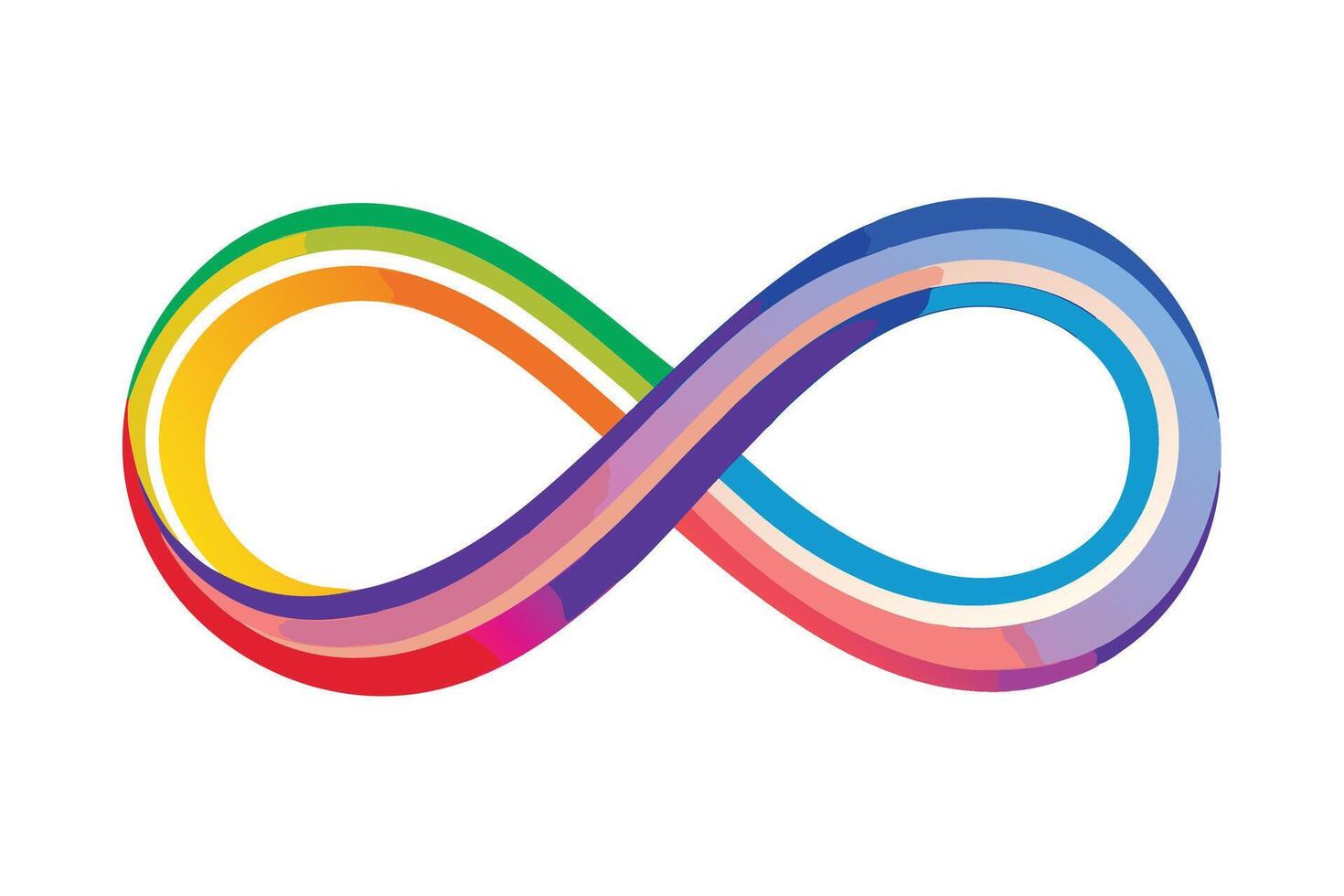 Rainbow Infinity Loop Colorful Abstract Design, Endless Symbol vector