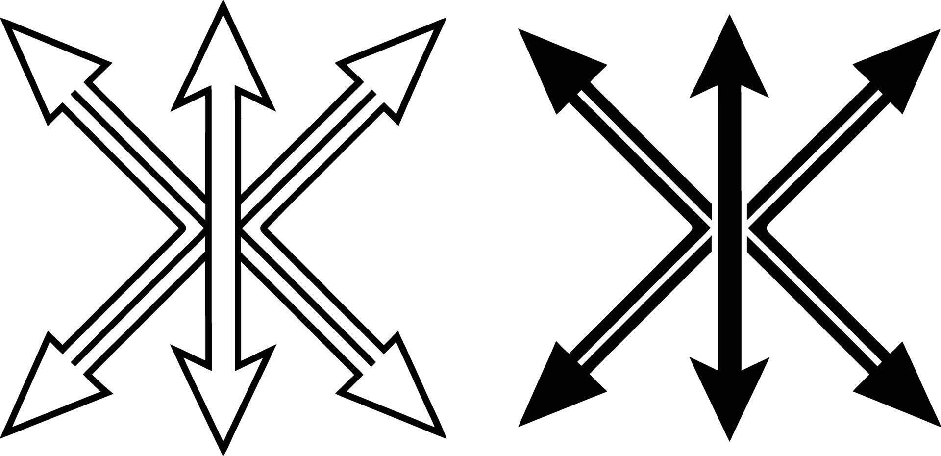 Intersecting Arrows Direction, Movement, Flow, Exchange, Symbolism vector