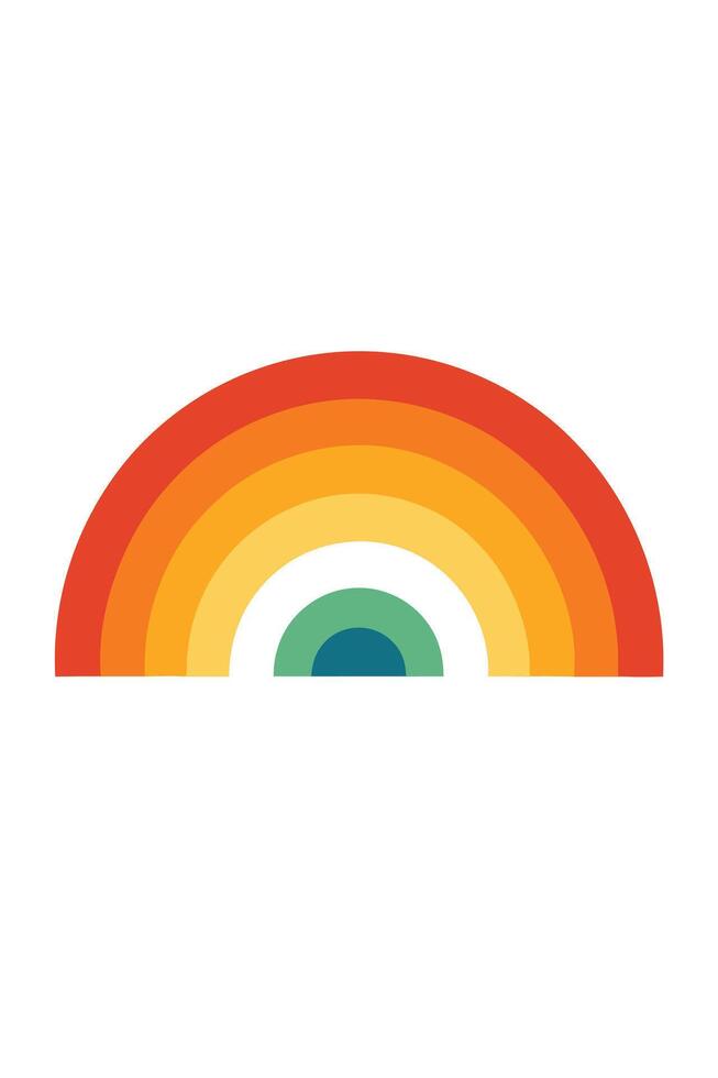 Retro Rainbow Arc Colorful Stripes, Vivid Hues, Modern Design vector