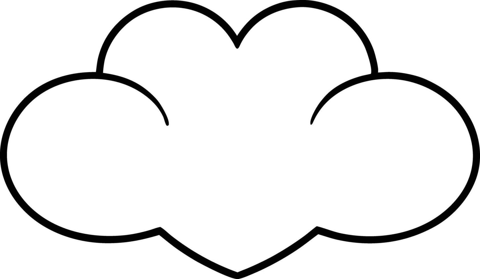 Simple Line Drawing of a HeartShaped Cloud Icon vector