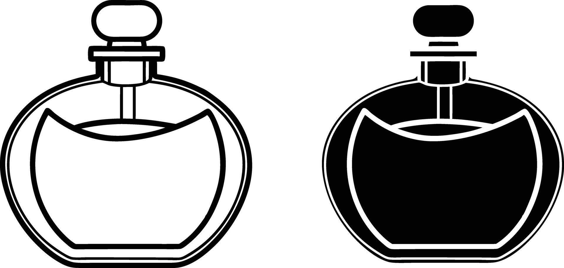 Perfume Bottle Icons Black, White, Fragrance, Scent, Design vector