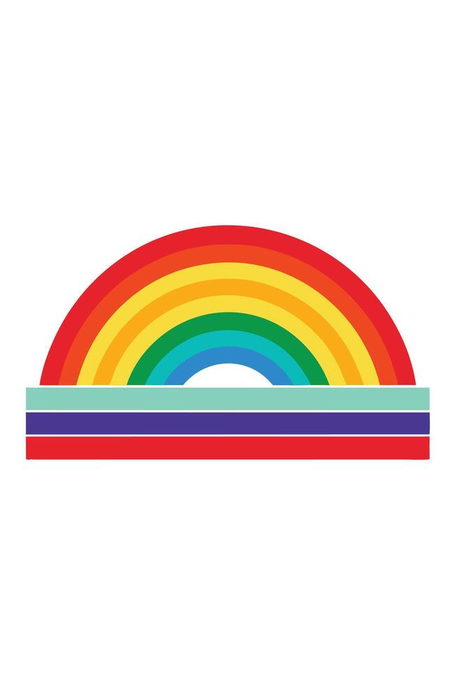 Vibrant Rainbow Arch Graphic Design Element Colorful Stripes vector