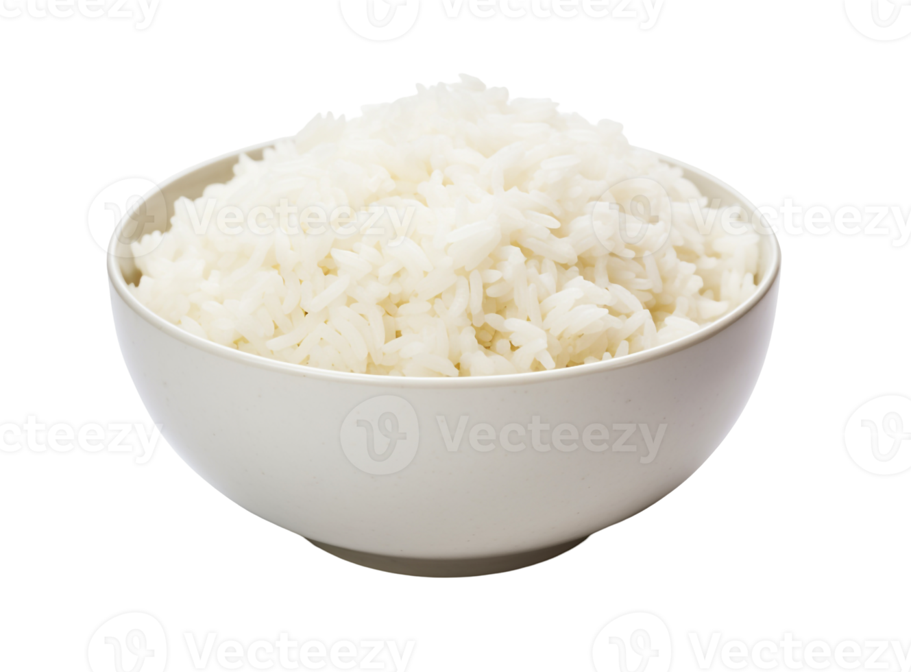 Perfectly Cooked White Rice in a Bowl png