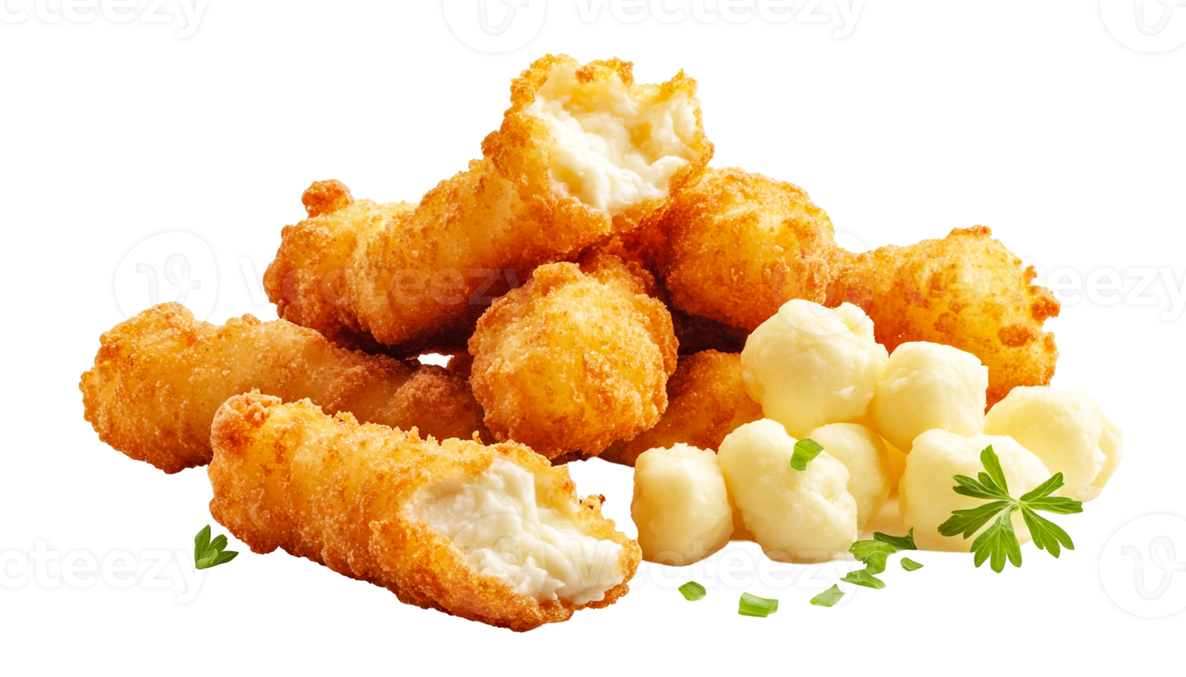 Fried Mozzarella Sticks with a Slightly Aged Touch png