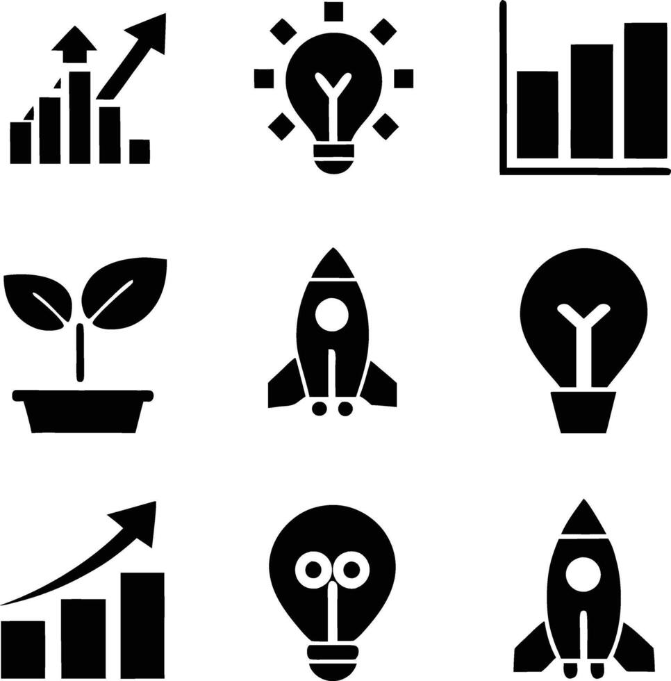 Growth, Innovation, Startup Icons Business Success Symbols vector