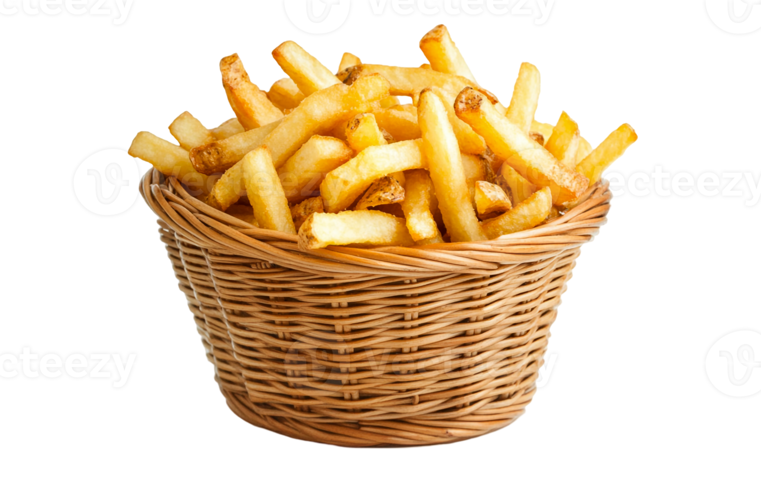 Mouthwatering Golden Fries in a Basket png