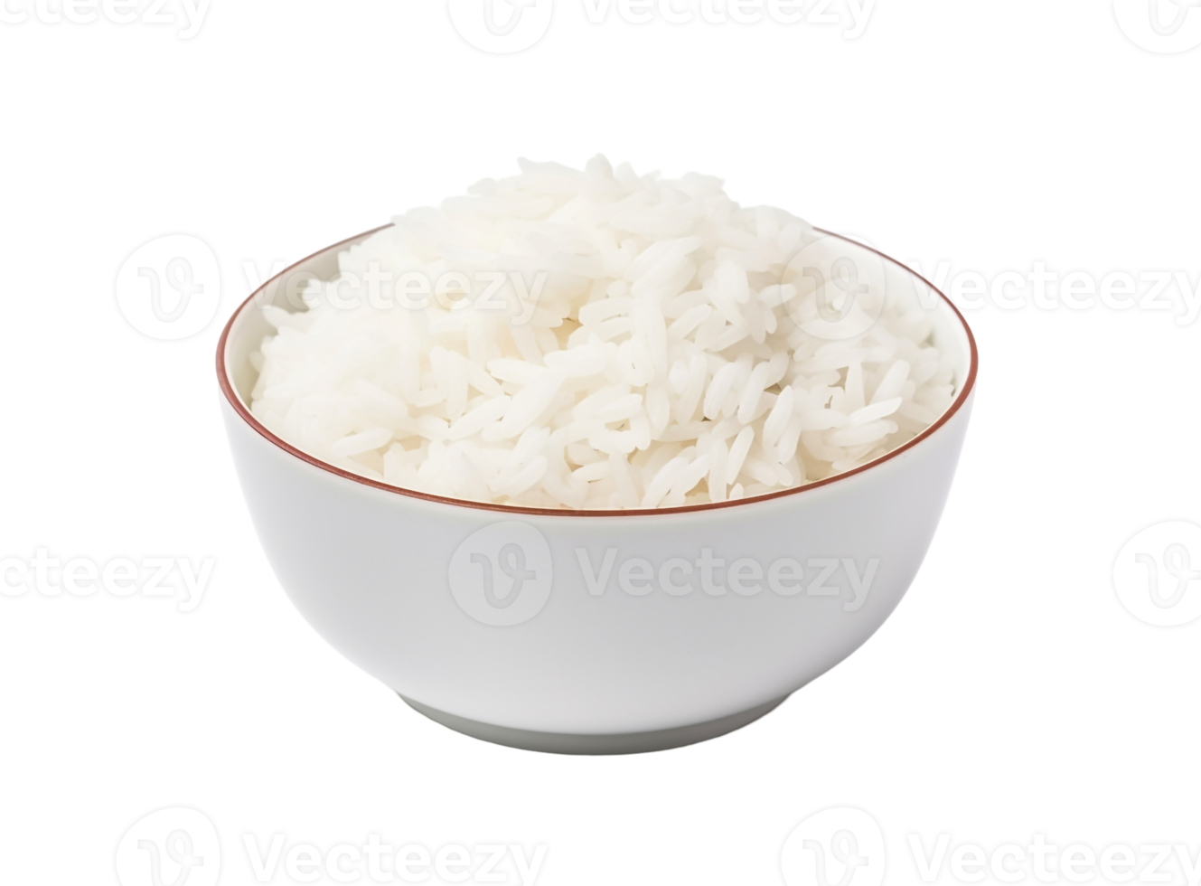 White Rice Neatly Placed in a Bowl png