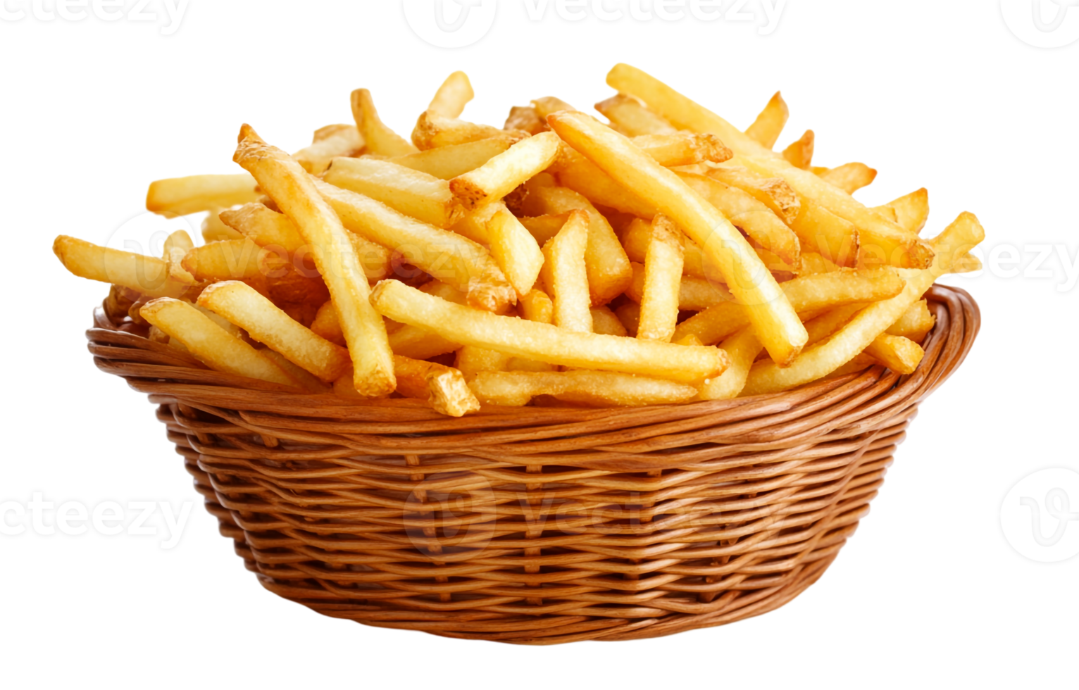 Perfectly Fried French Fries in a Basket png