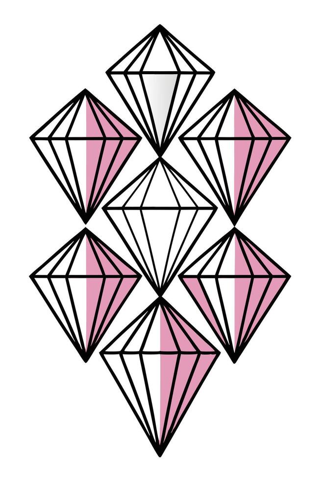 Geometric Pink Diamond Pattern Elegant Jewel Design Art vector