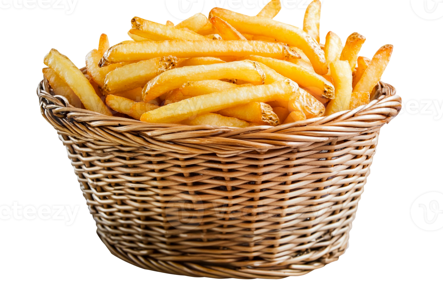 A Basket Filled with Golden French Fries png