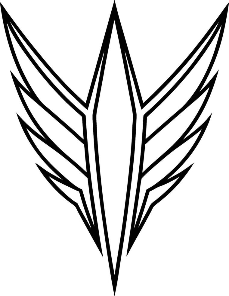 Abstract Winged Crest Design Sharp Lines, Geometric Wings, Pointy Emblem vector