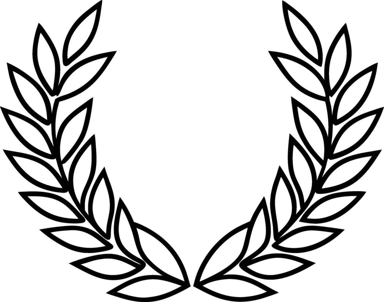 Laurel Wreath Symbol of Victory, Honor, Achievement, Glory, Triumph, Award, Success, Celebration, Re vector