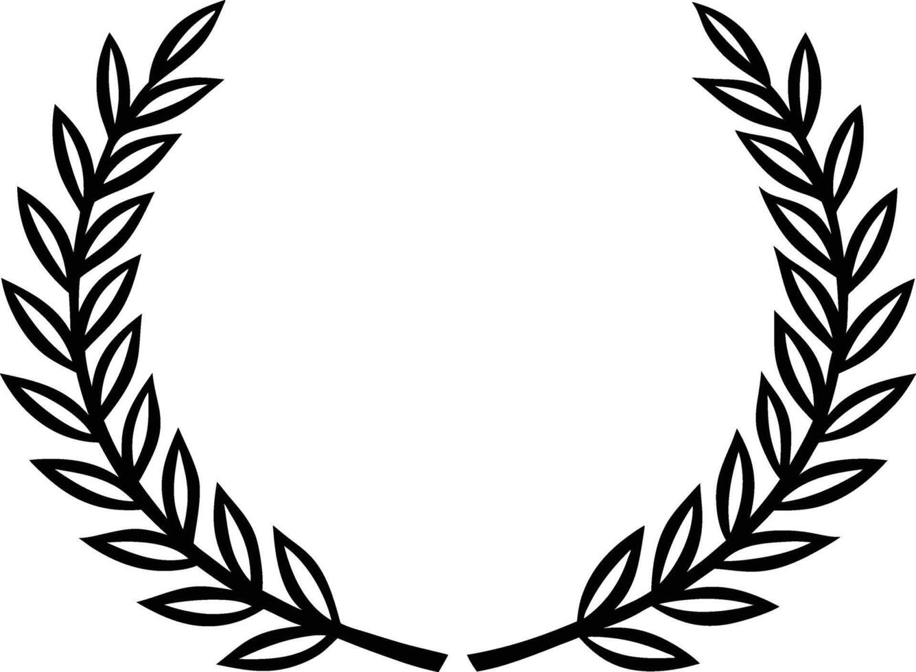 Black and White Laurel Wreath, Classic Award Symbol,Graphic vector