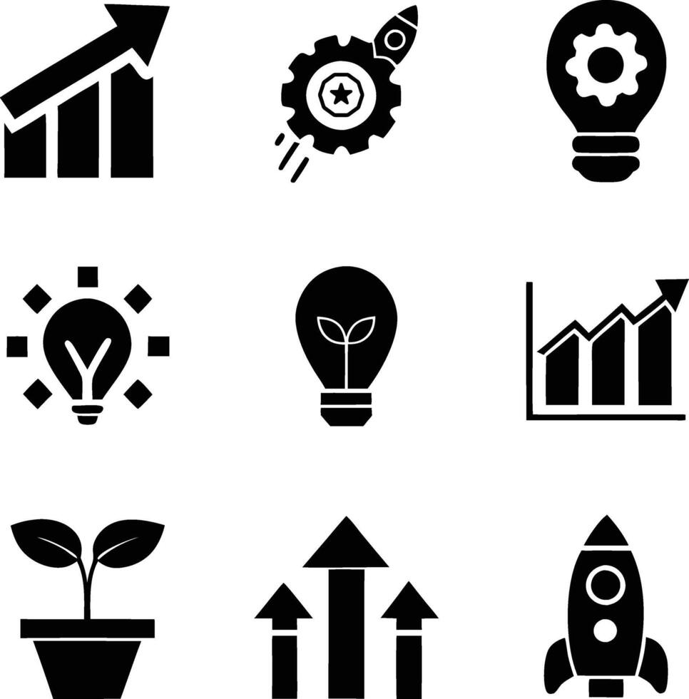 Growth Icons Startup, Innovation, Ideas, Progress, Success vector