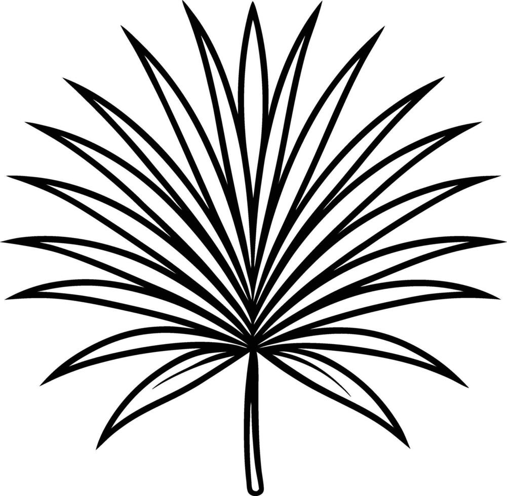 Elegant Black and White Palm Leaf Tropical Design Illustration vector