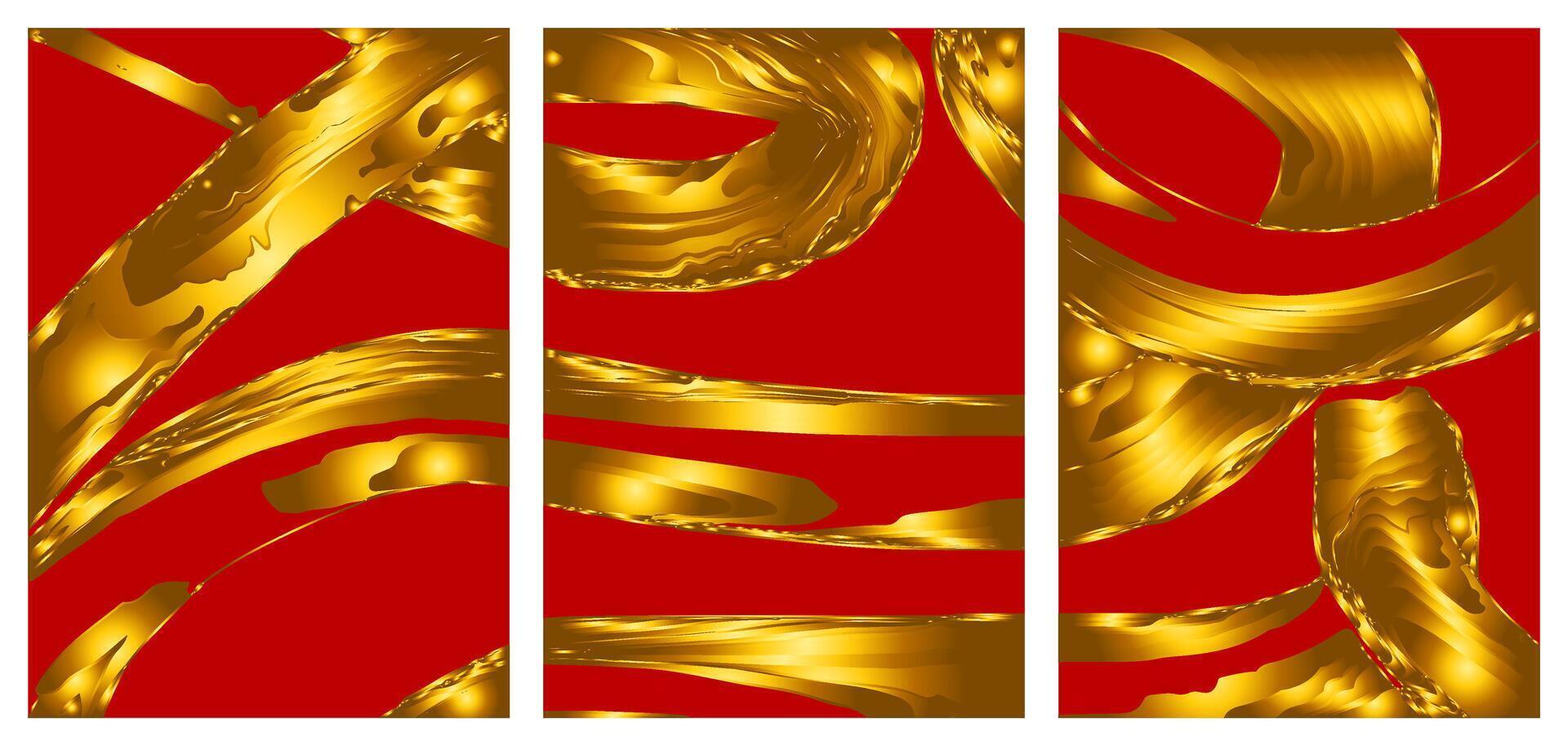 This Abstract Gold Neon Gradient Background Set. Perfect for social media, websites, ads, event posters and digital branding projects. vector