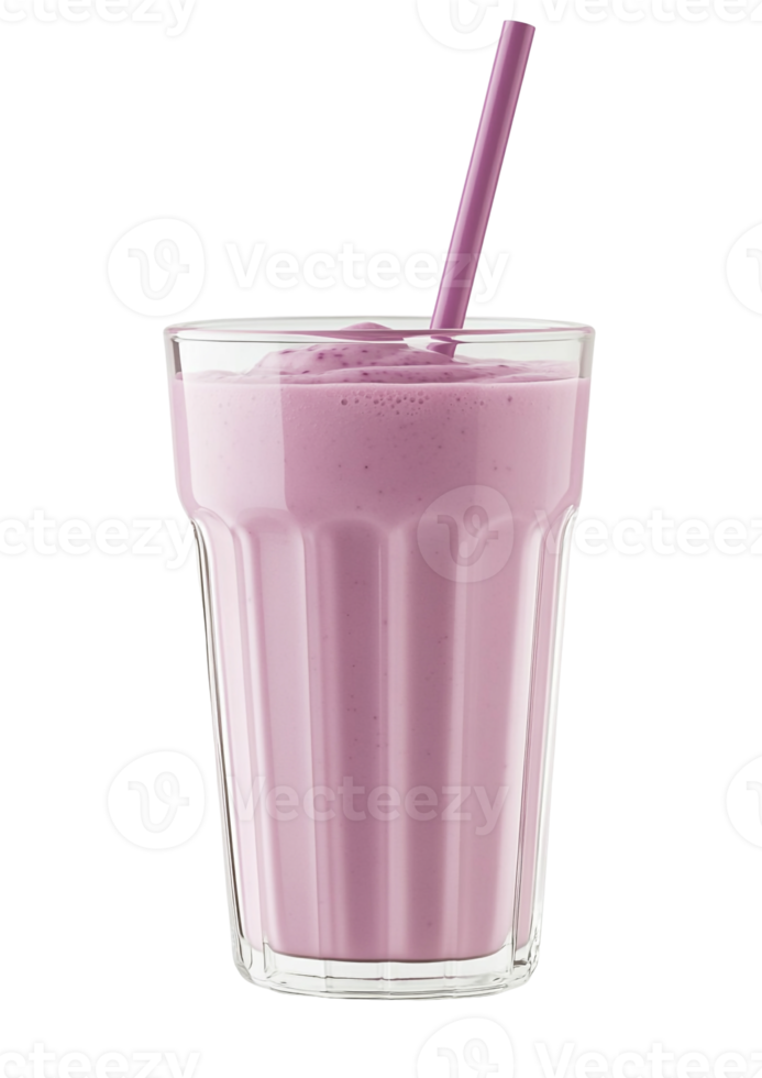 Blueberry Smoothie with a Straw png