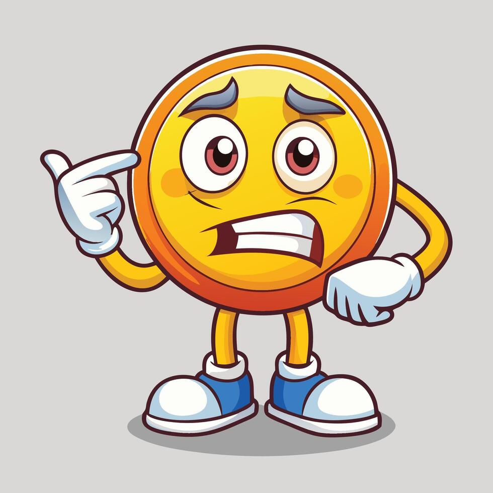 emoticon character with angry expression illustration white background vector