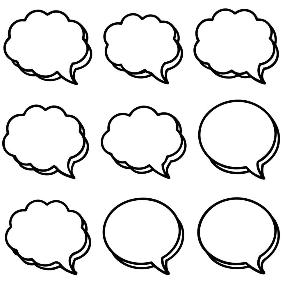 speech bubbles with different shapes white background vector