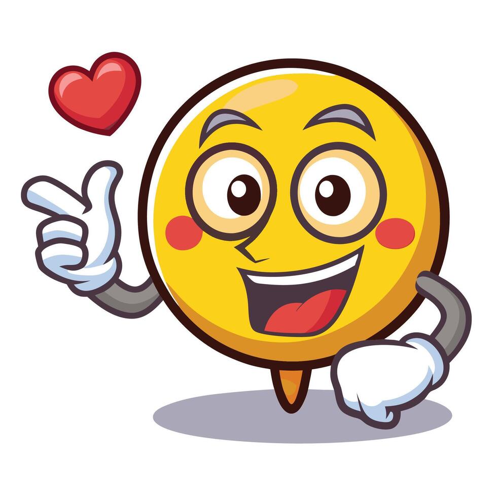 emoticon with heart on a stick illustration vector