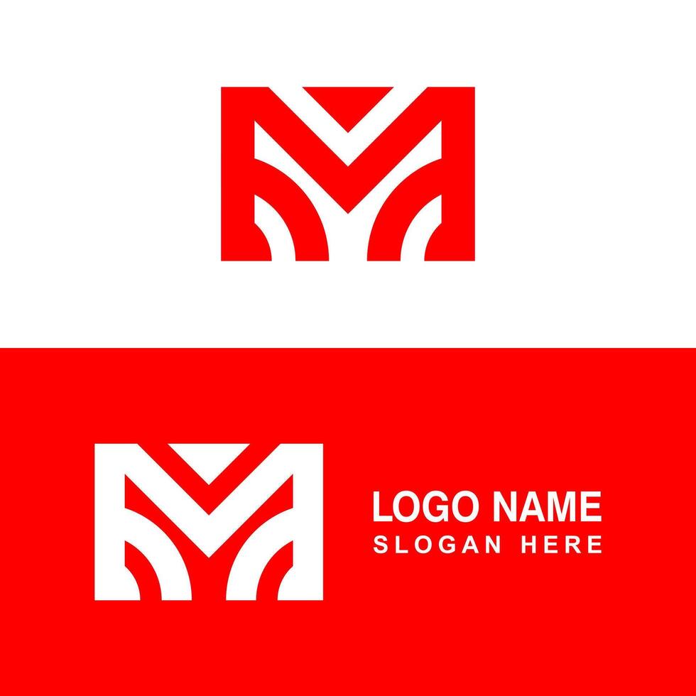 Simple M logo template. vector