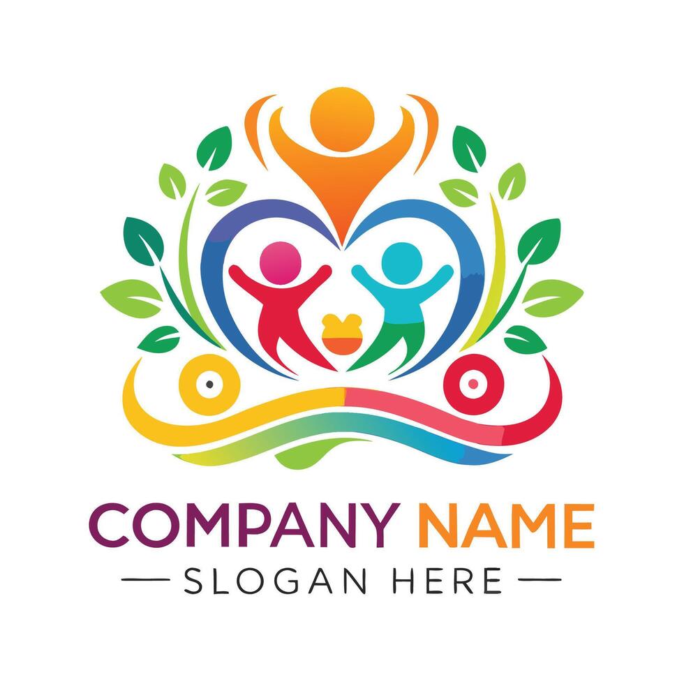 colorful logo design for a company on a white background vector