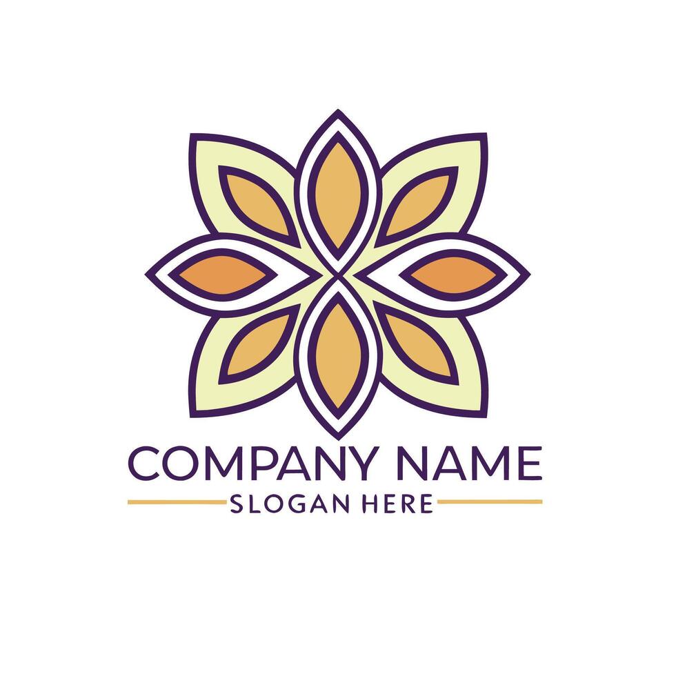 a flower logo design for a company background vector