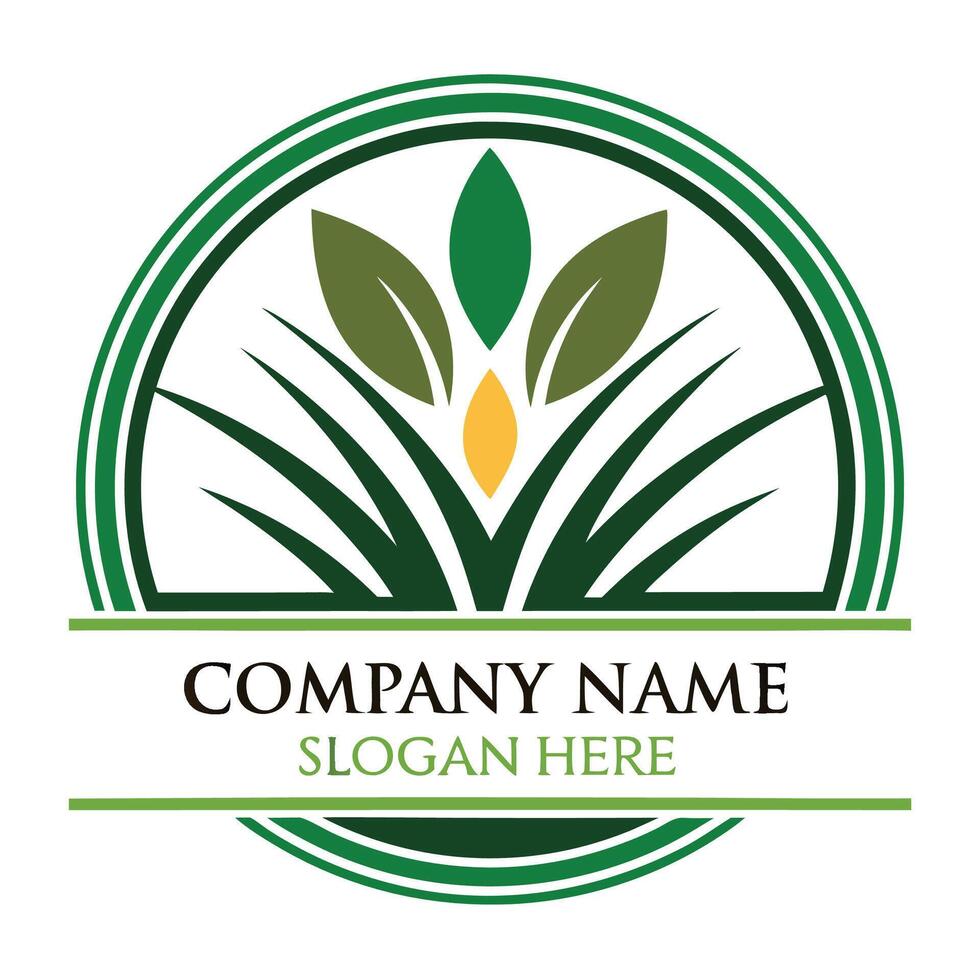 green and yellow logo for a company vector