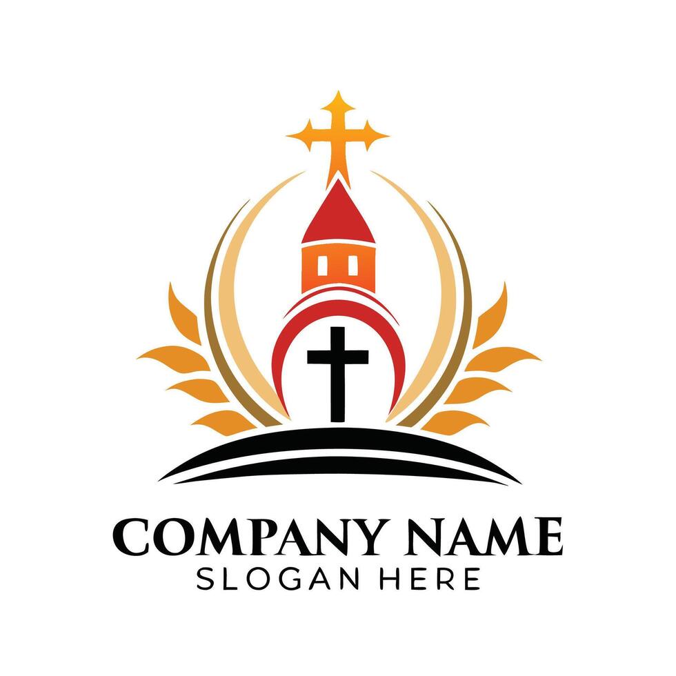 church logo design template vector